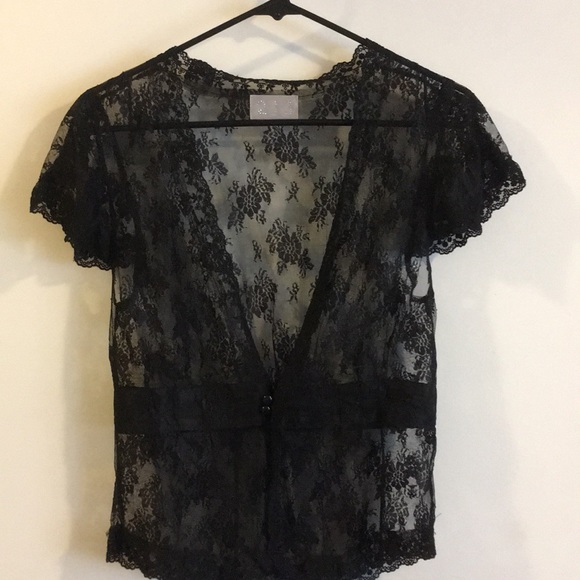 213 Tops - 213  Black Lace Vest/ top